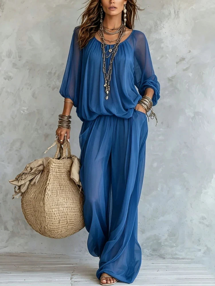 Julie Wide Leg Two-Piece Set