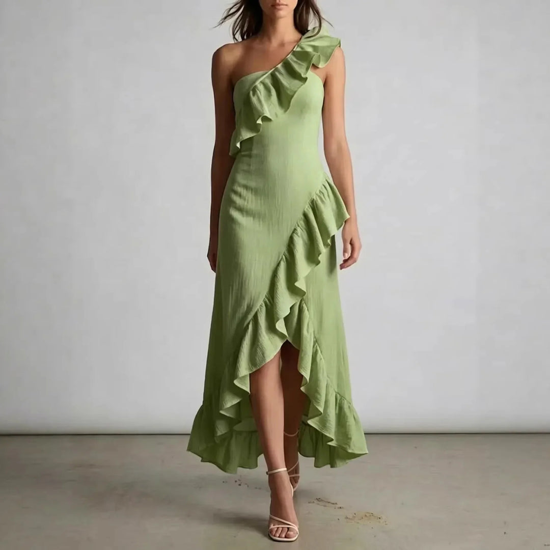 Dakota One Shoulder Flowy Midi Dress
