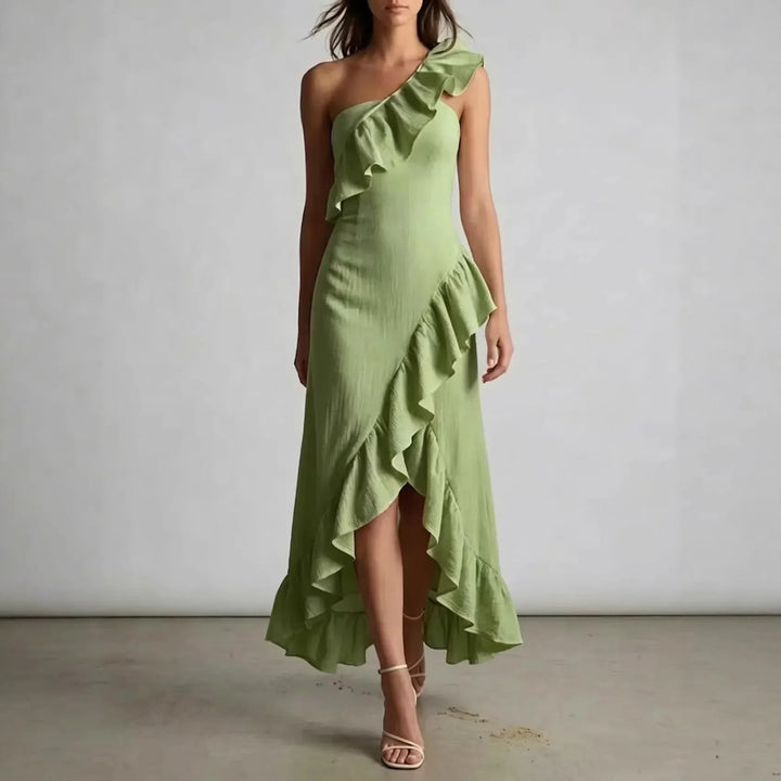 Dakota One Shoulder Flowy Midi Dress