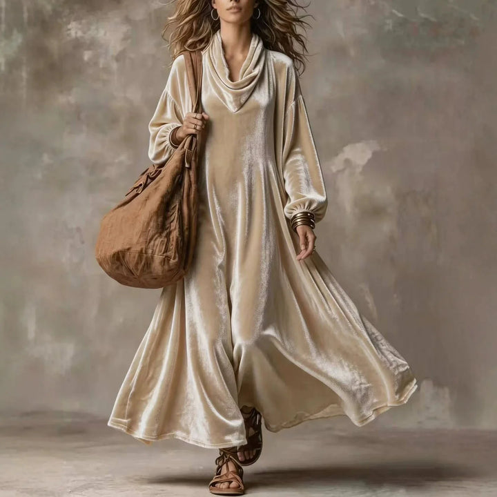 Marisette Cowl Neck Maxi Dress