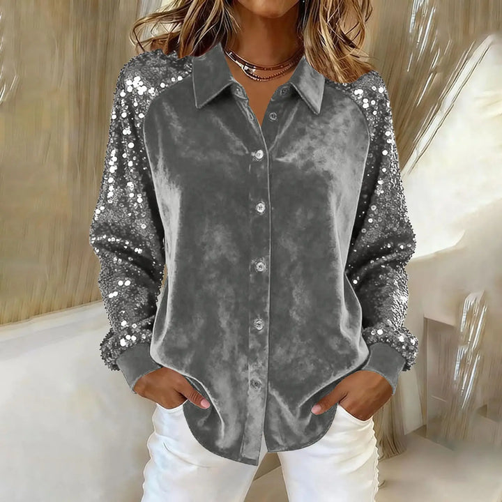 Simone Sequin Sleeve Blouse
