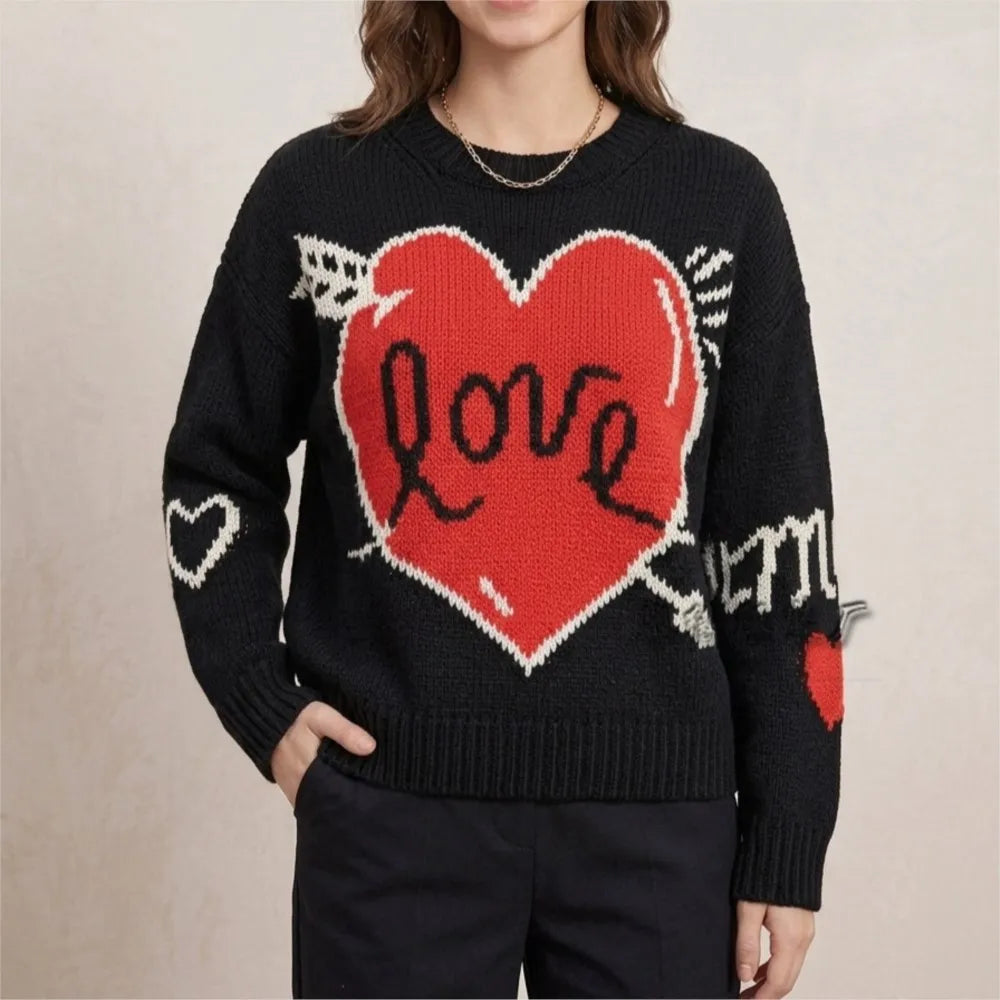 Aria Heart Knit Sweater