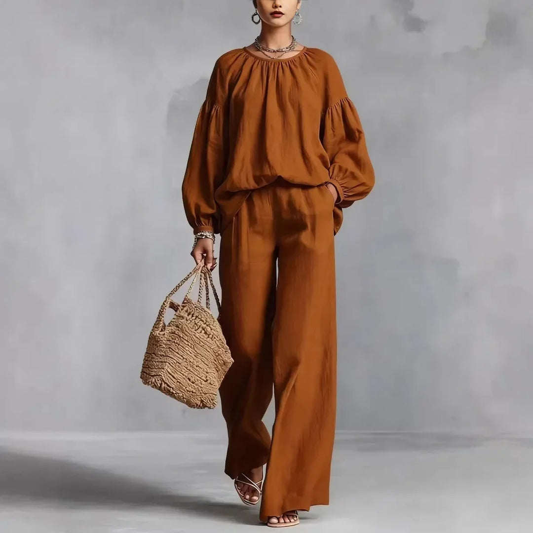 Erin Lantern Sleeve Trouser Set