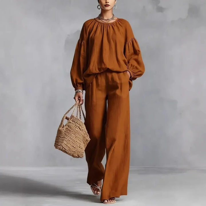 Erin Lantern Sleeve Trouser Set