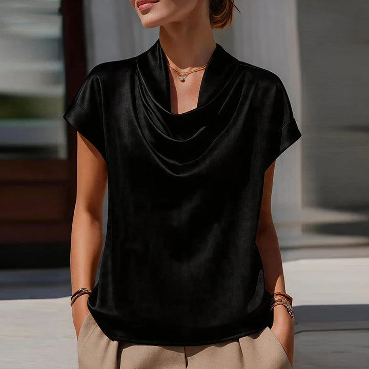 Soreline Draped Cowl Neck Blouse
