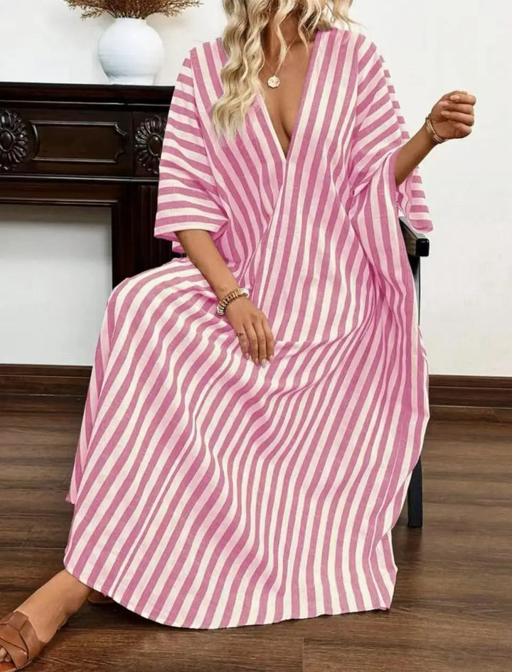 Serena Striped Kaftan Maxi Dress