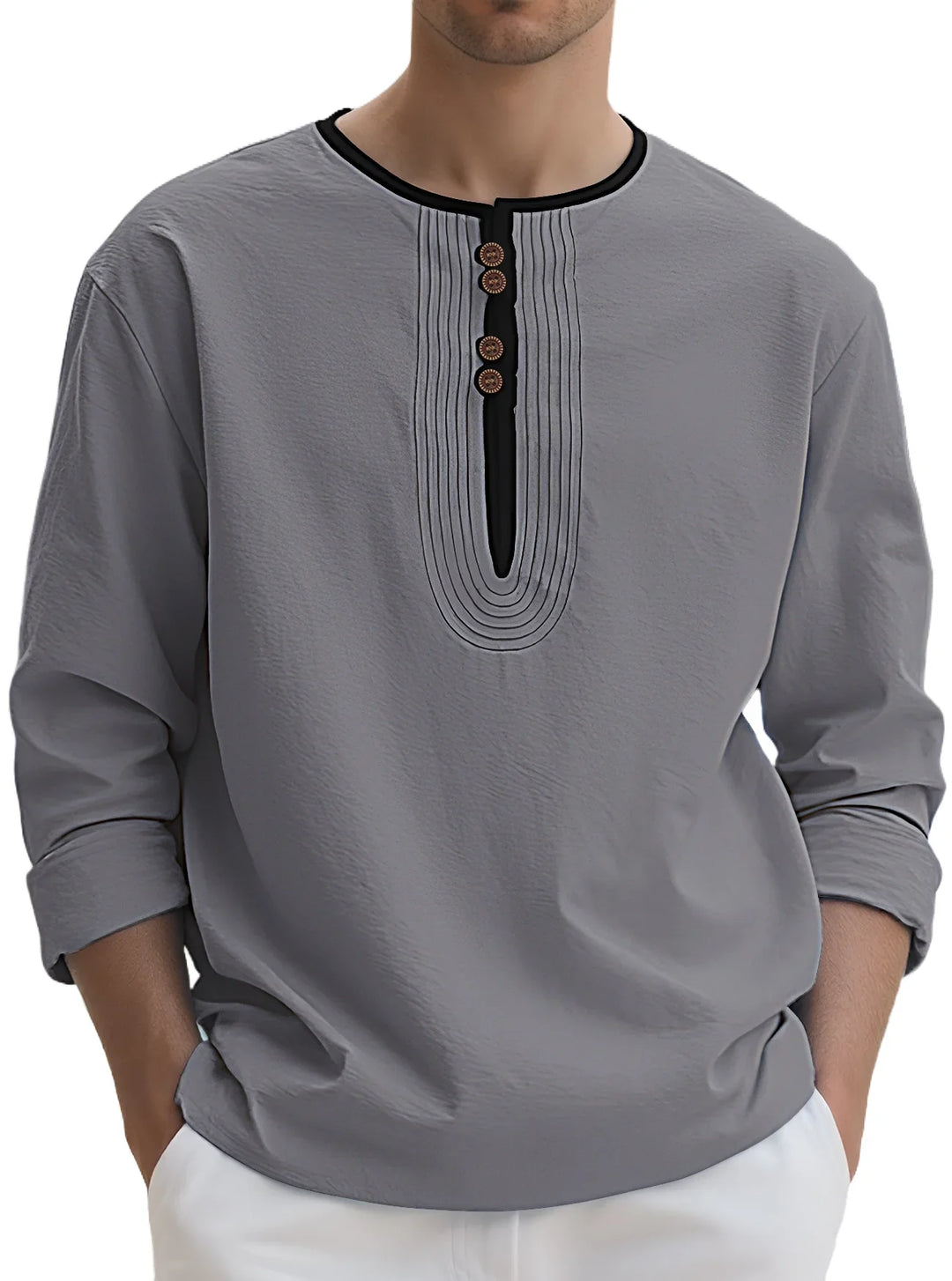 Camden Long Sleeve Henley Shirt