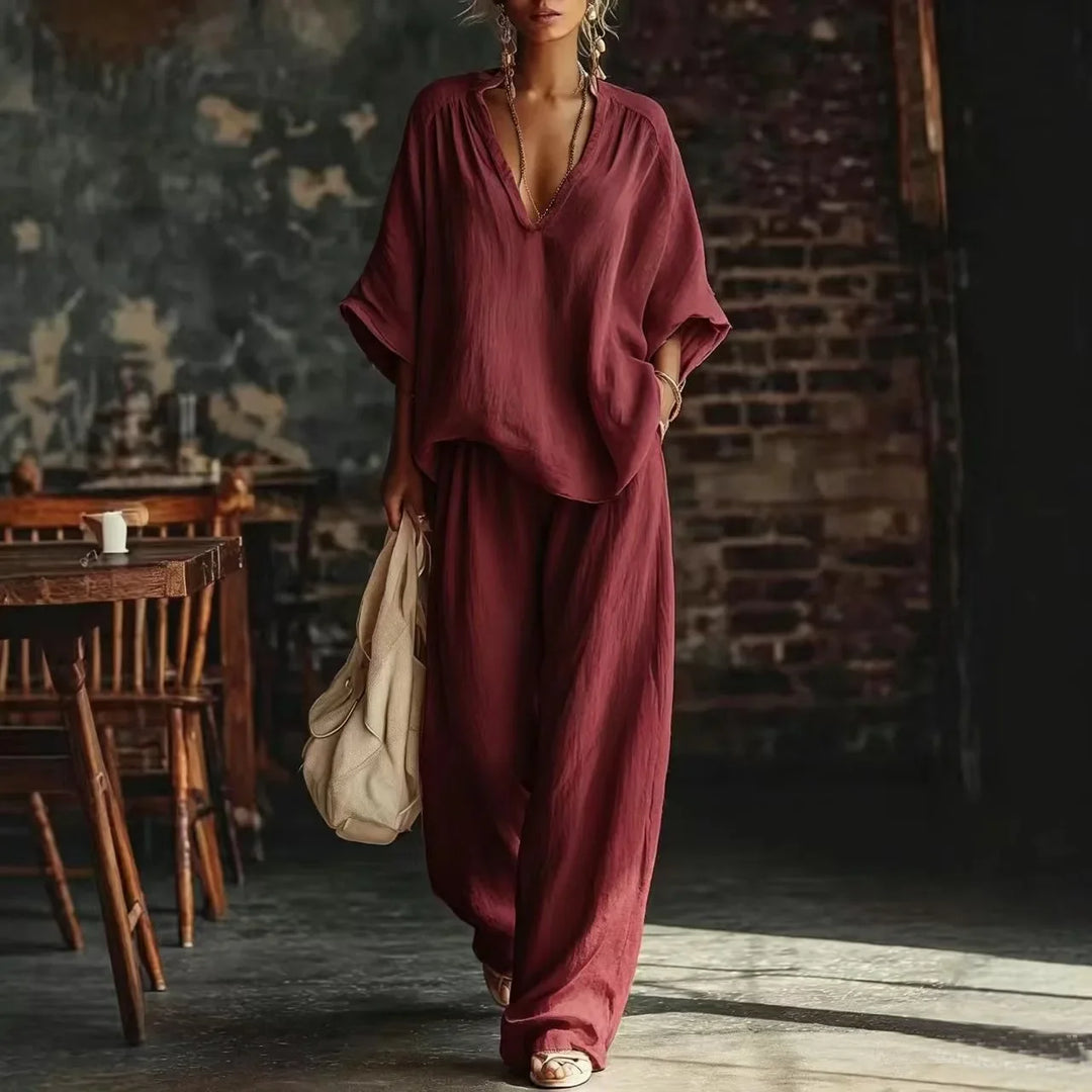 Danae Relaxed Wide Leg Pant Set