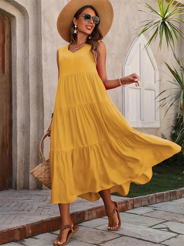 Charlotte Sleeveless Tiered Maxi Dress