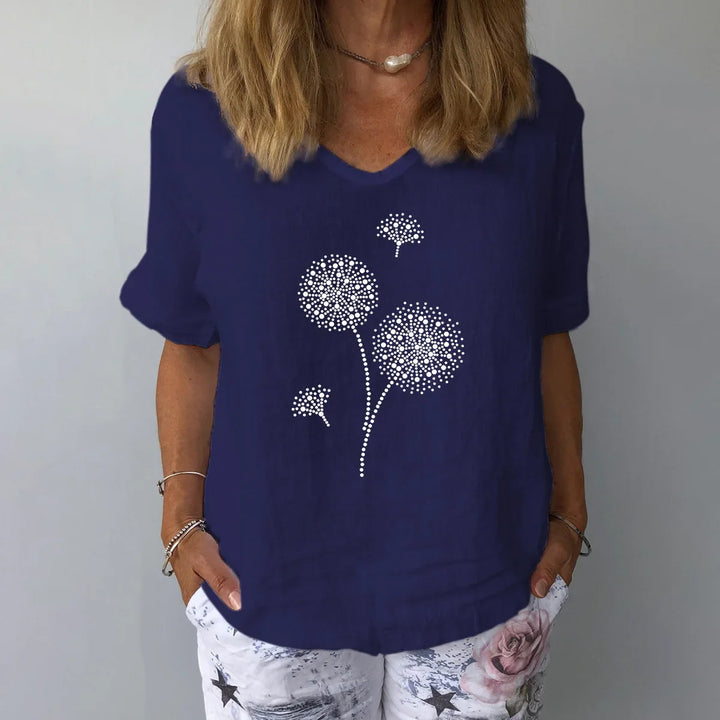 Emilia Botanical Linen Blouse