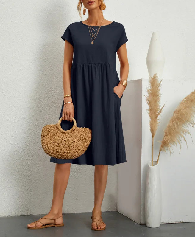 Delaney Linen Pocket Midi Dress