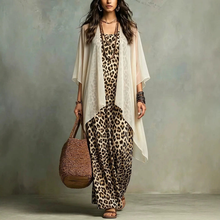 Isabelle Leopard Print Maxi Dress Set