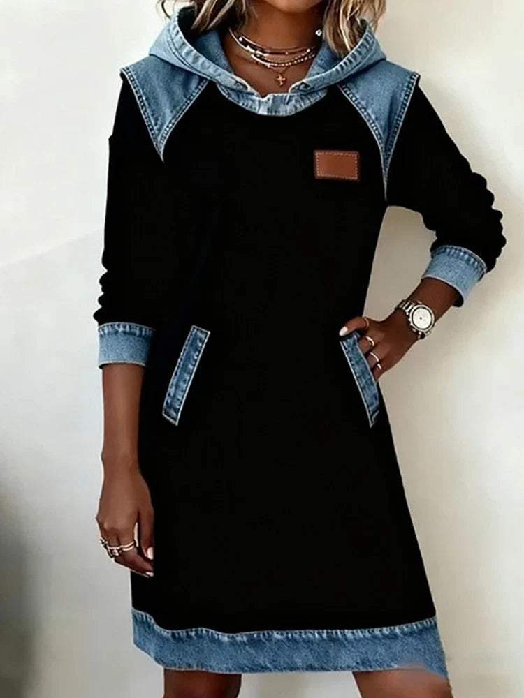Sierra Patchwork Denim Maxi Dress