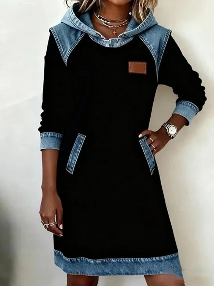 Sierra Patchwork Denim Maxi Dress