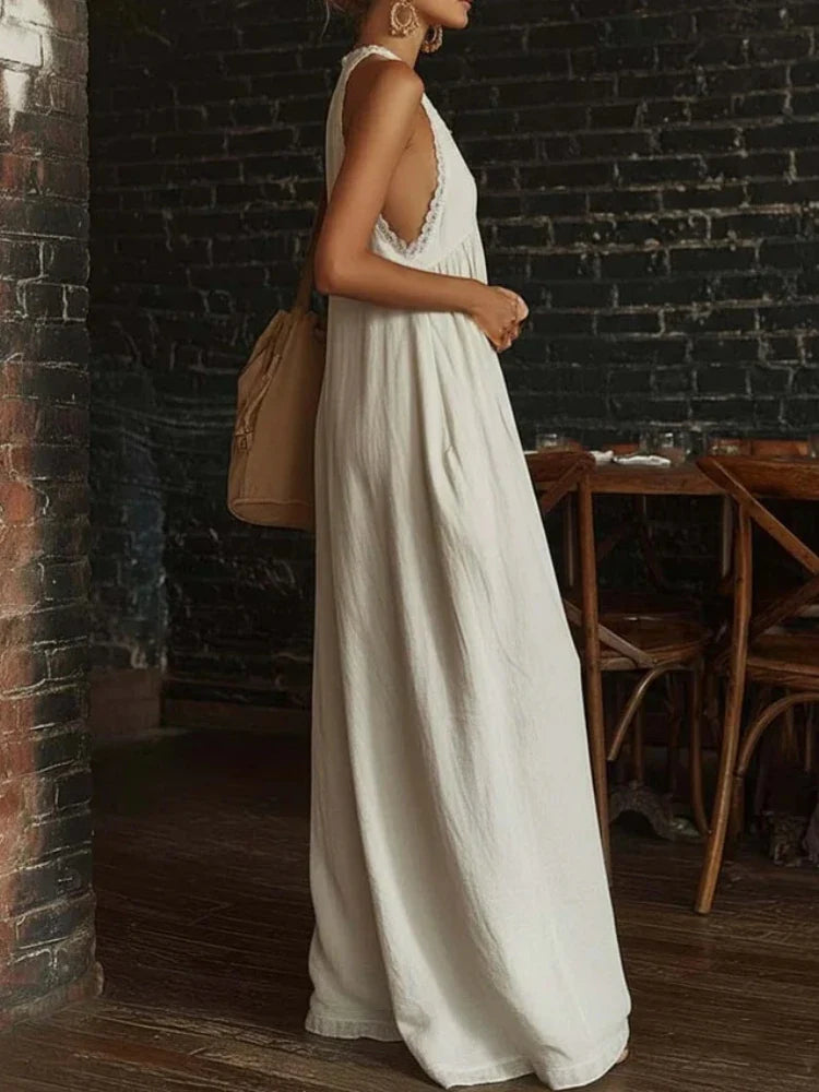 Helena Lace Trim Maxi Dress