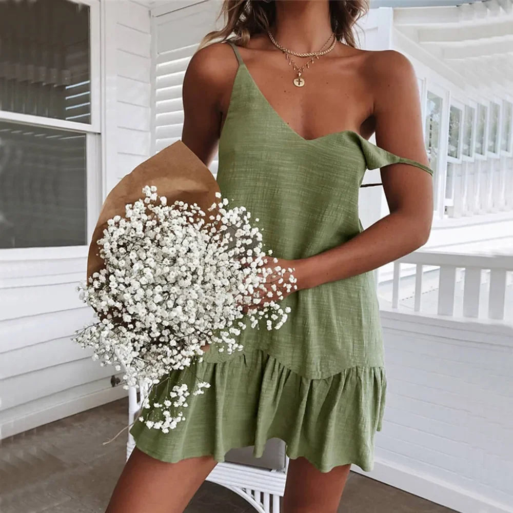 Liora Linen Ruffle Sundress