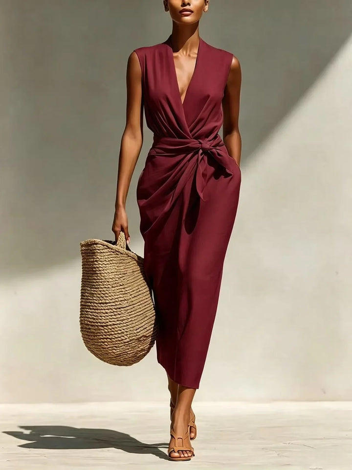 Angie Front Twist Midi Dress