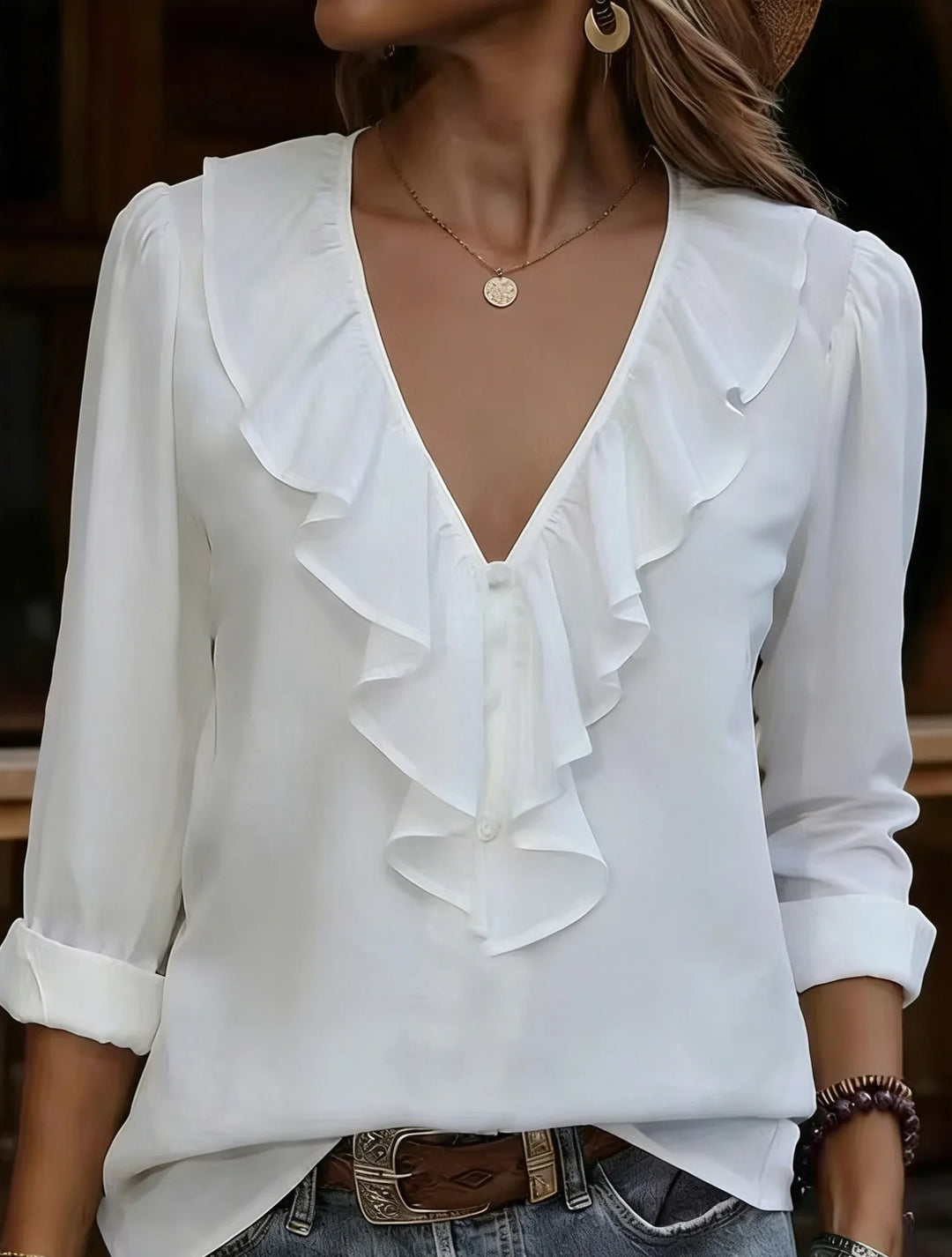 Abby Boho Ruffle Blouse
