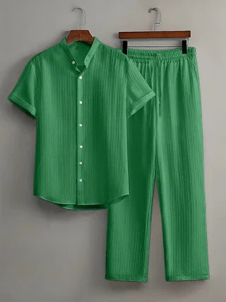 Brooks Comfortable Button Down Pants Set