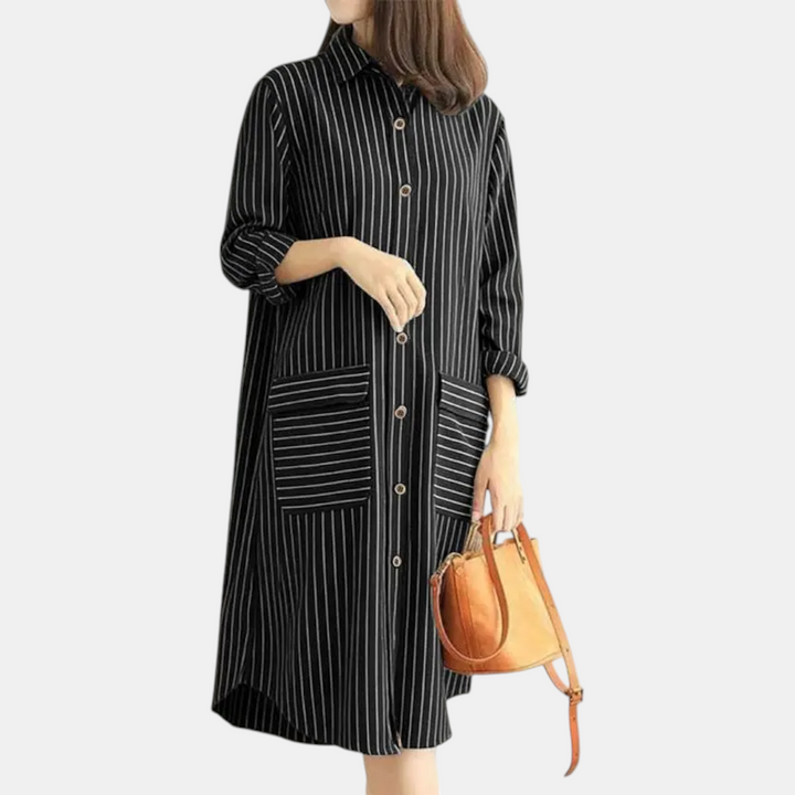 Valerie Button Front Midi Dress