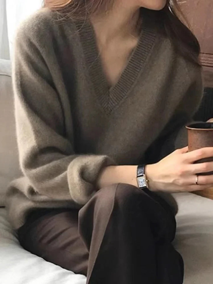Sabina Casual V-Neck Sweater