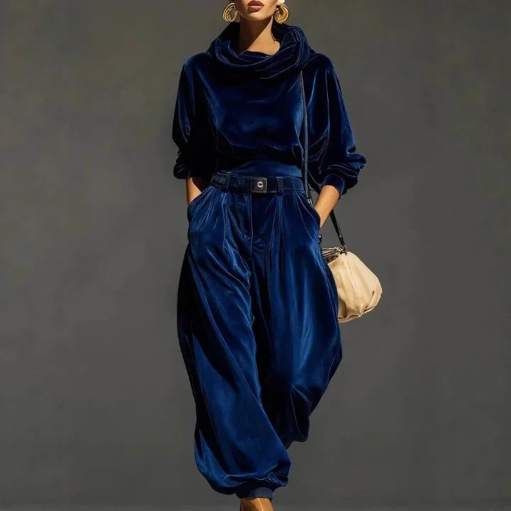 Julia Draped Hood Velvet Set