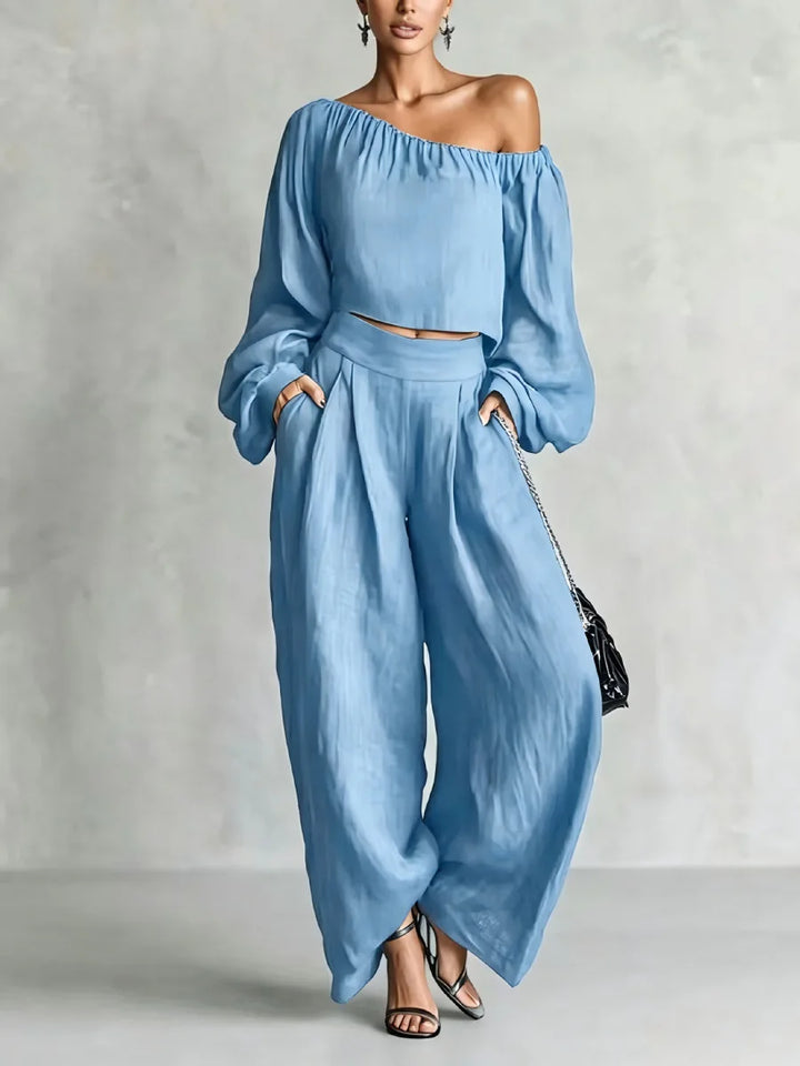 Rebecca Off Shoulder Trouser Set