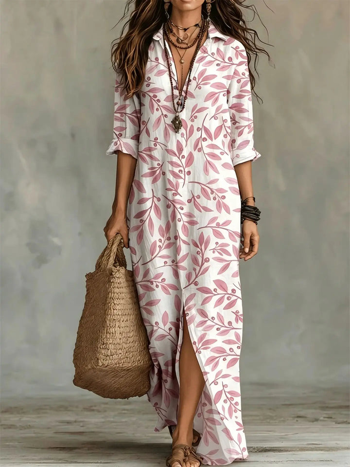 Carlotta Bohemian Print Long Shirt Dress