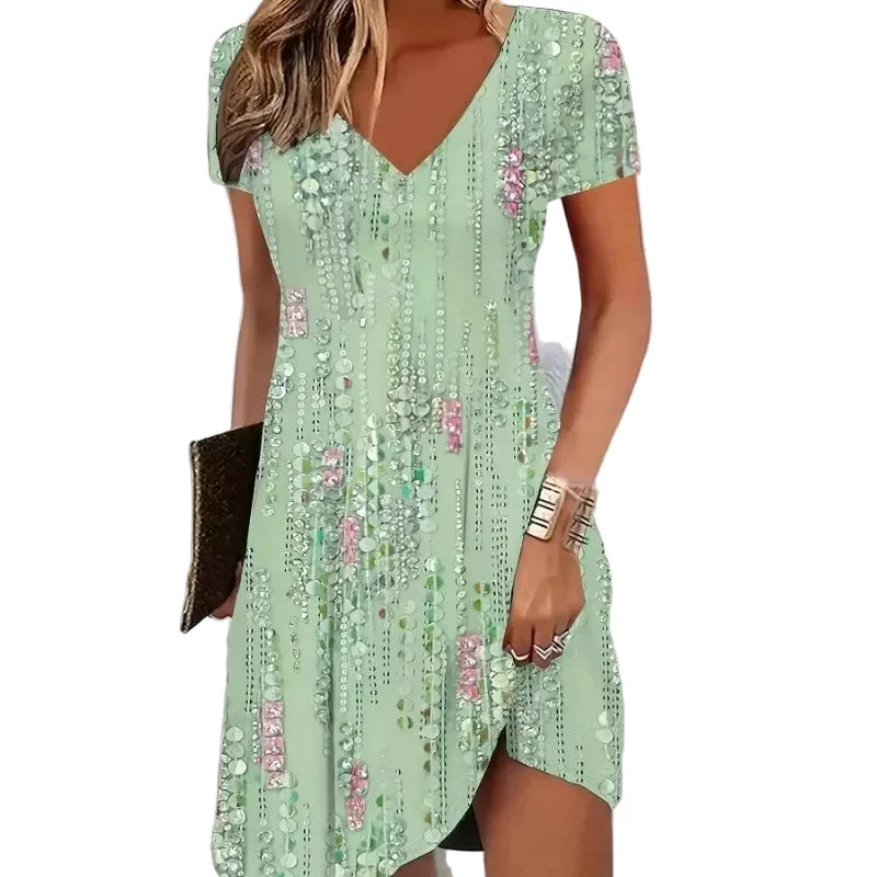 Elariane Floral A Line Mini Dress