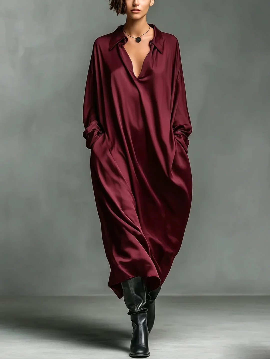 Nerelle Soft Drape Long Sleeve Maxi Dress