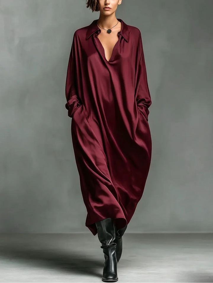 Nerelle Soft Drape Long Sleeve Maxi Dress