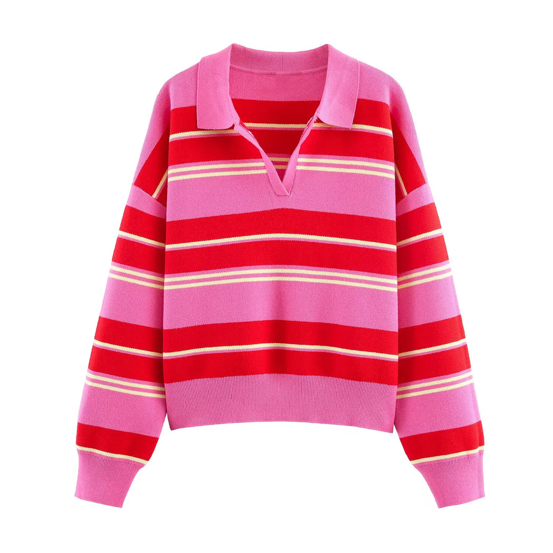 Theodora Johnny Collar Polo Sweater