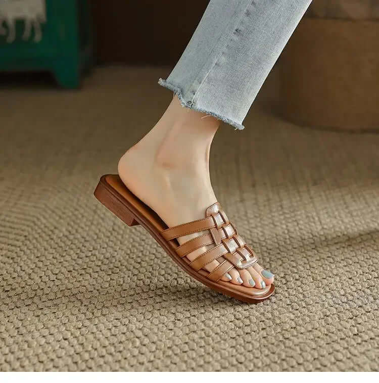 Rory Comfort Leather Flat Slides
