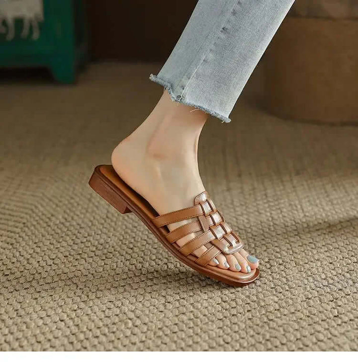 Rory Comfort Leather Flat Slides