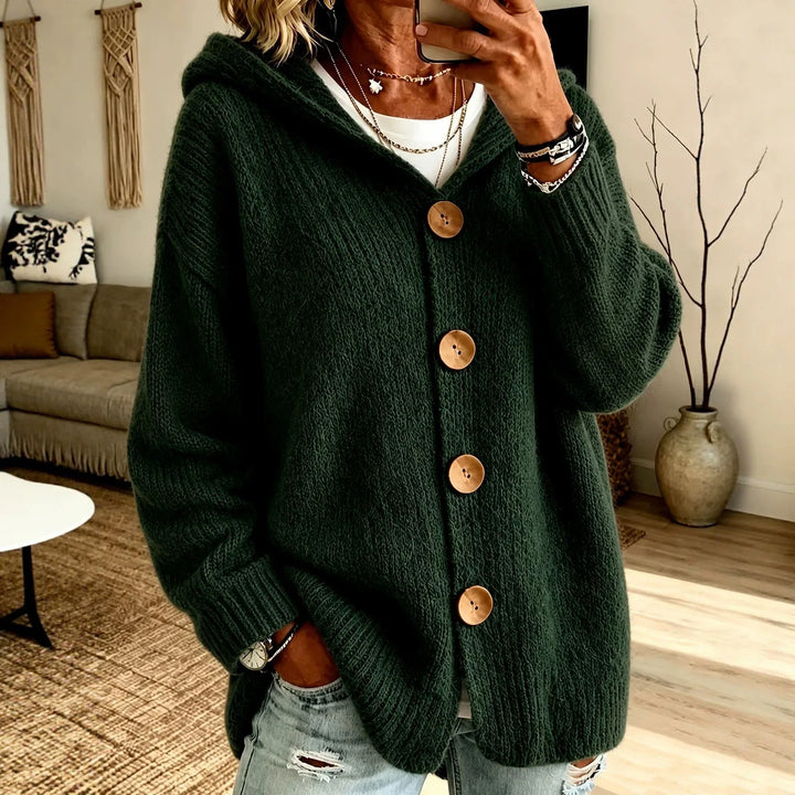 Anna Hooded Button Front Cardigan