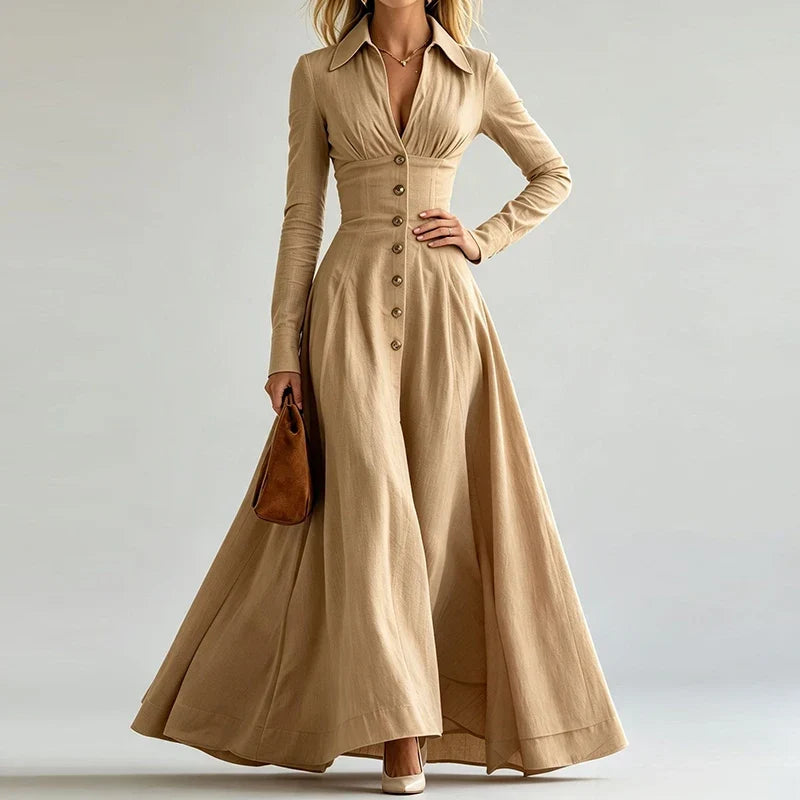 Adeline Button Front Maxi Dress