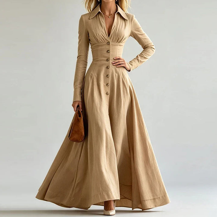 Adeline Button Front Maxi Dress