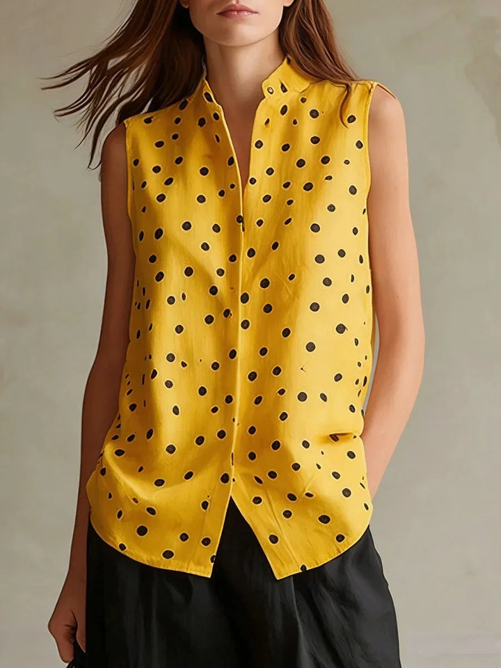 Noemina Relaxed Polka Dot Sleeveless Blouse