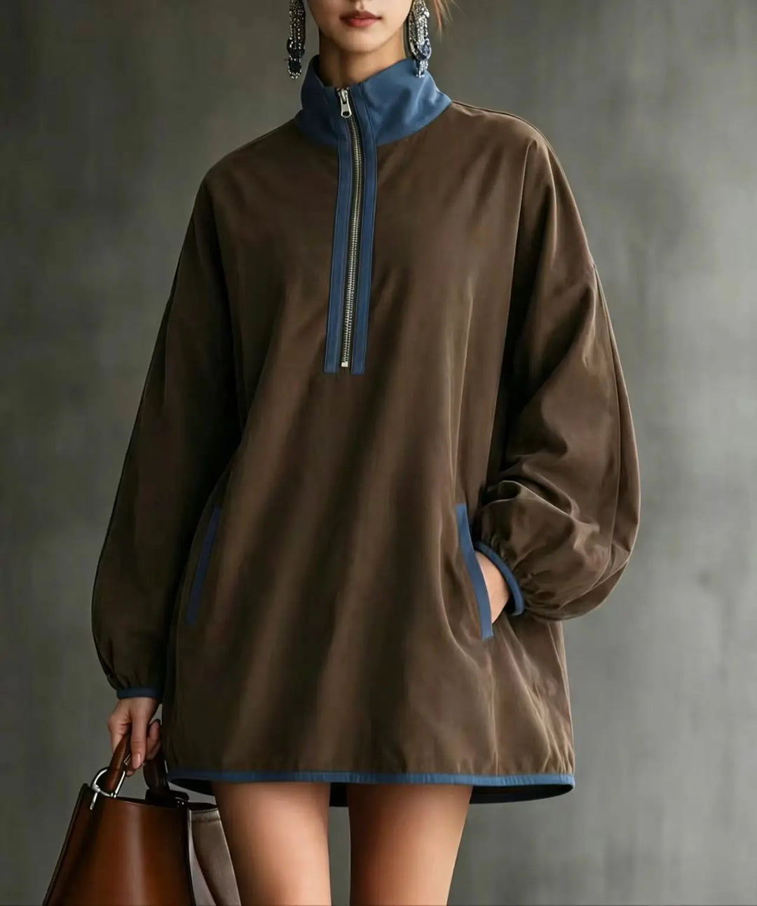 Elara Half Zip Mini Dress