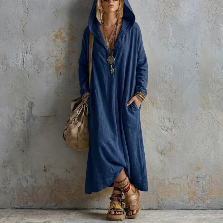 Mary Bohemian Hooded Maxi Dress
