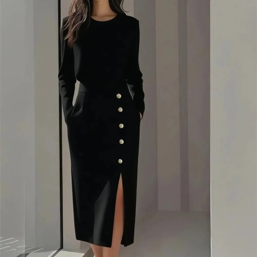Verena Button Front Midi Dress