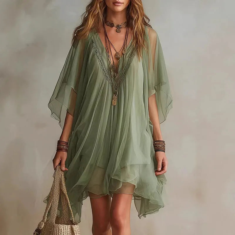 Maisy Lace Trim Mini Dress