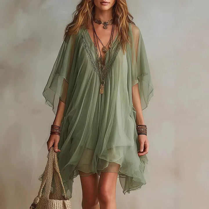 Maisy Lace Trim Mini Dress
