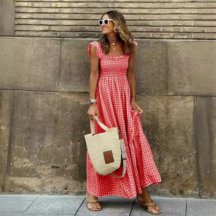 Magnolia Retro Plaid Sleeveless Long Dress