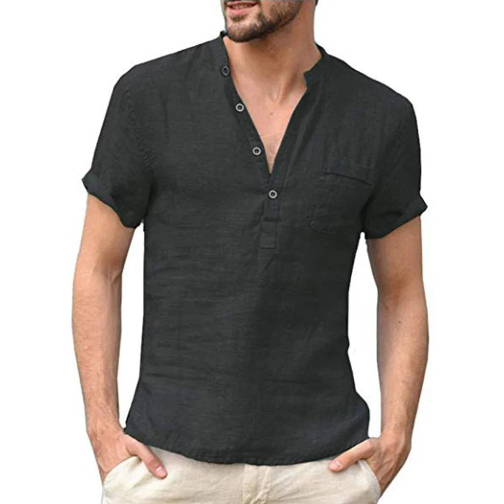 Davin Short Sleeve Henley Shirt