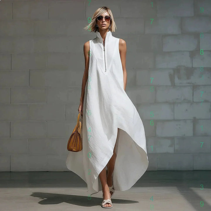Verena Sleeveless Half Zip Long Dress