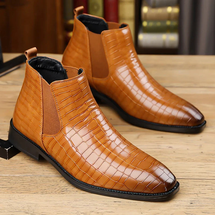 Castille Croc Embossed Chelsea Boot