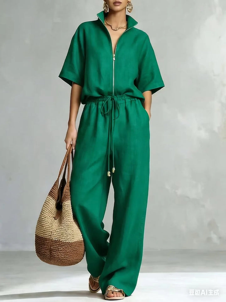 Lunaria Zip Front Trouser Matching Set