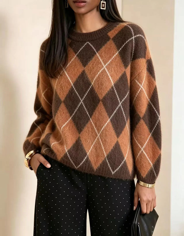 Harlow Argyle Crew Sweater
