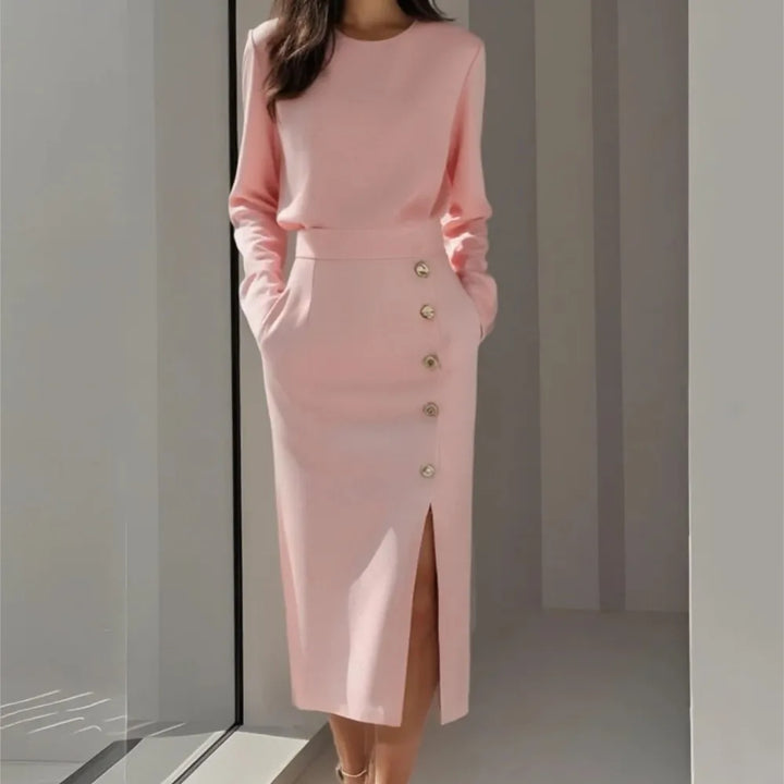 Verena Button Front Midi Dress